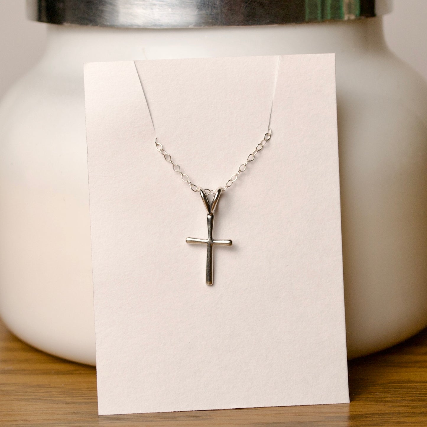 16" Sterling Silver Cross Necklace