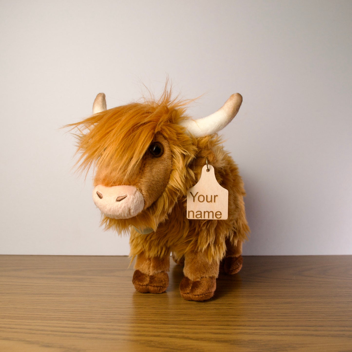 Personalized Standing Highland Plush With Cow Tag
