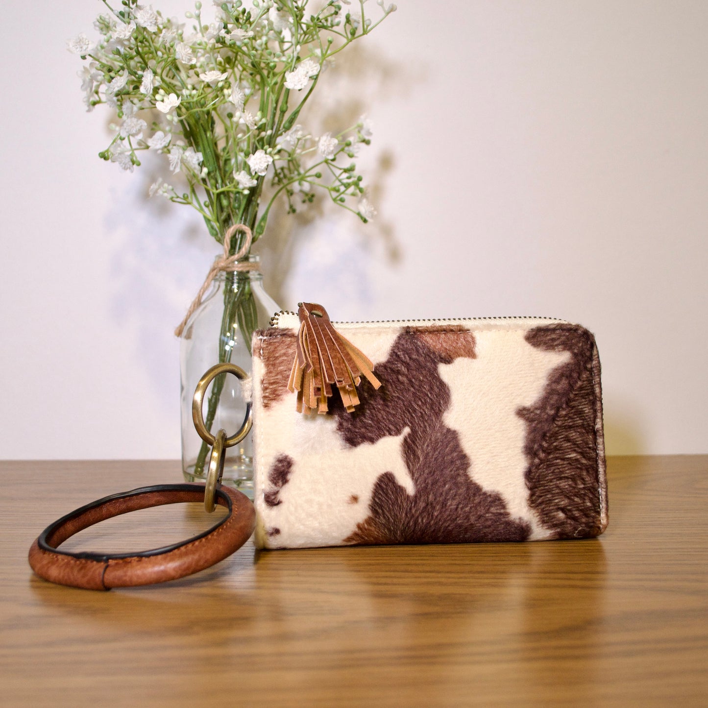 Cow Print Keychain Wallet