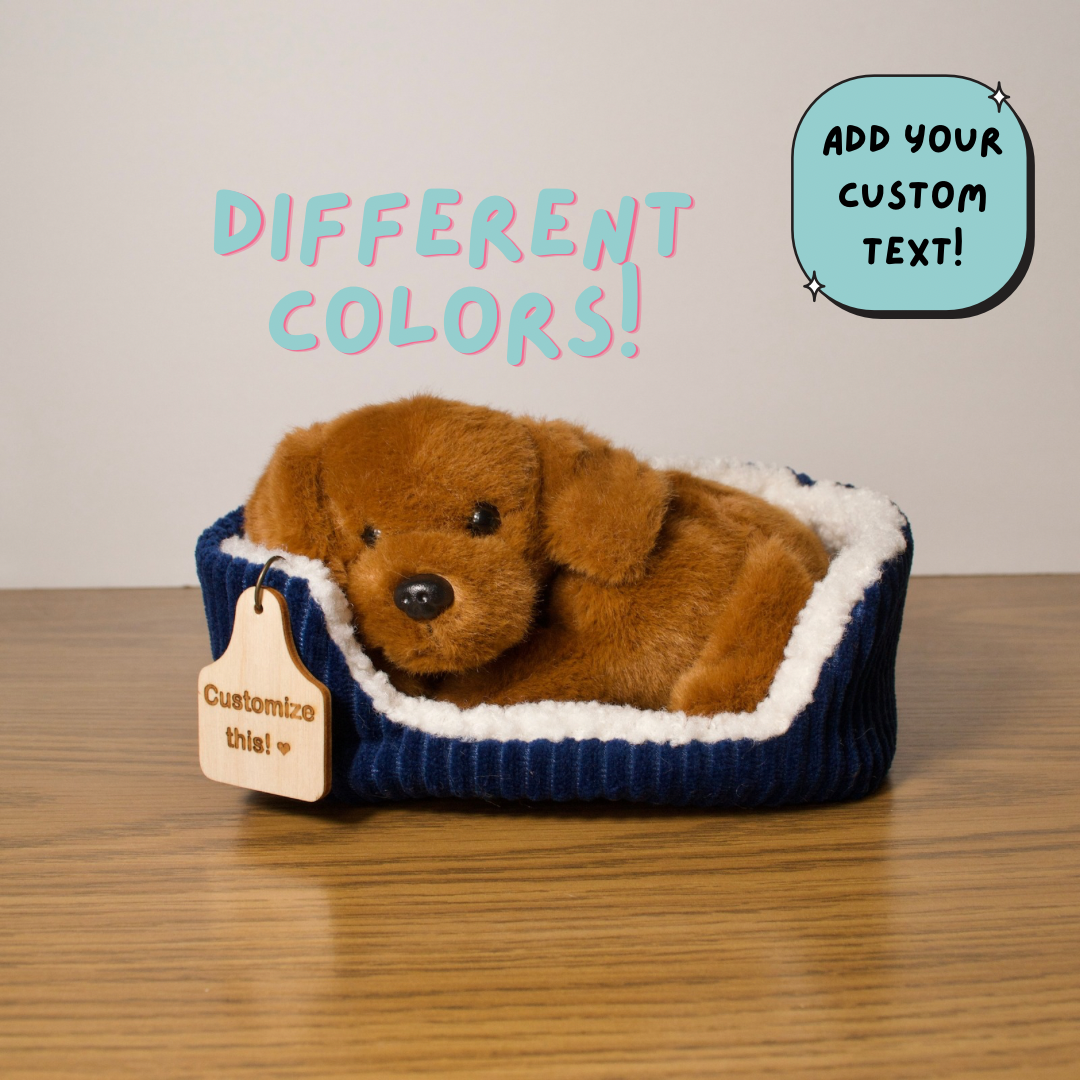 Personalized Snuggled Labrador Dog with bed