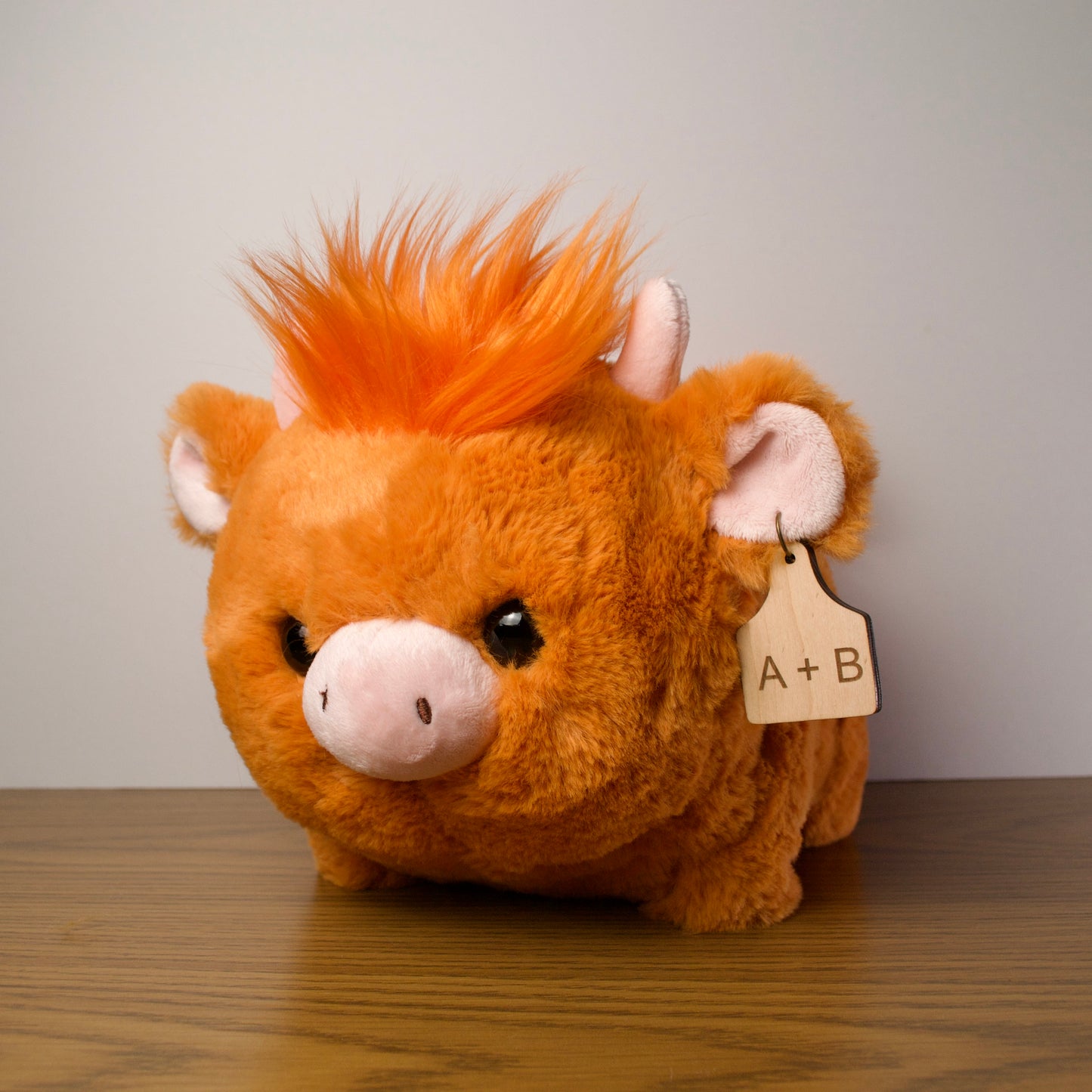 Personalized Big Highland Cow Plush With Cow Tag