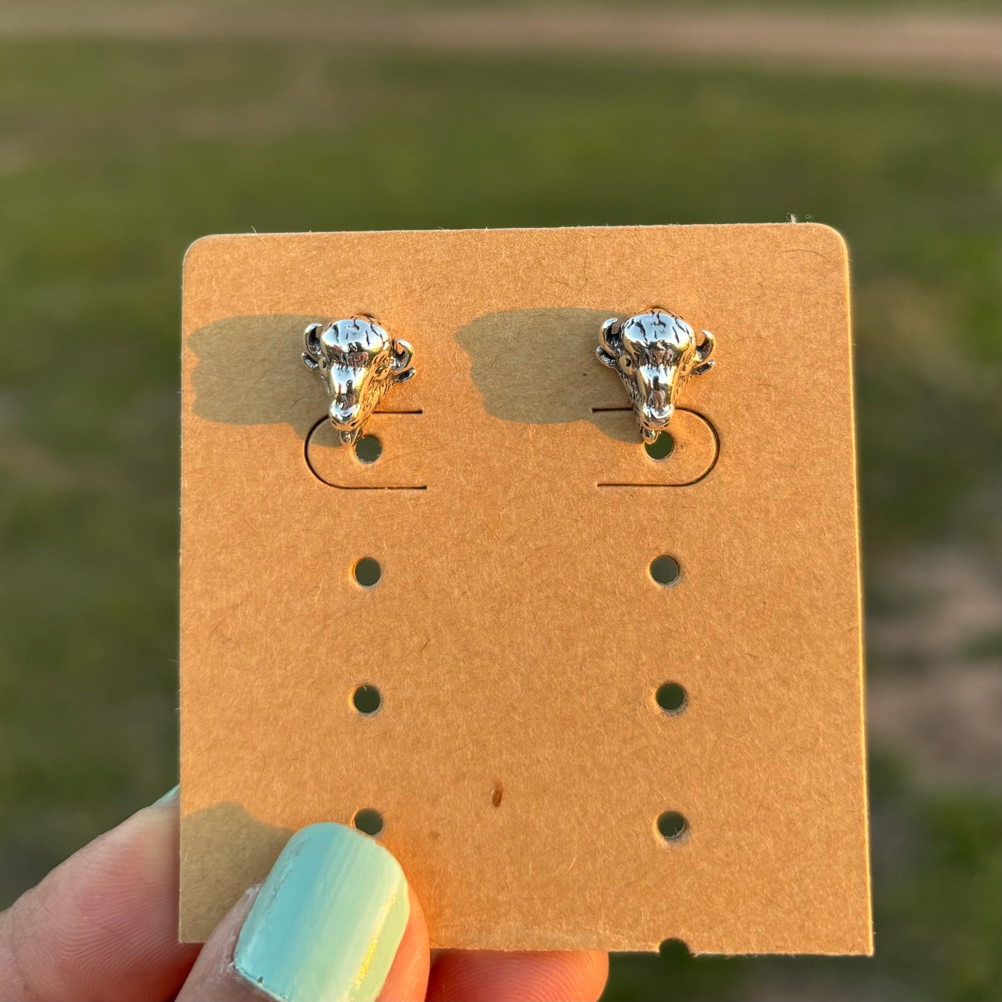 Sterling Silver Buffalo Studs