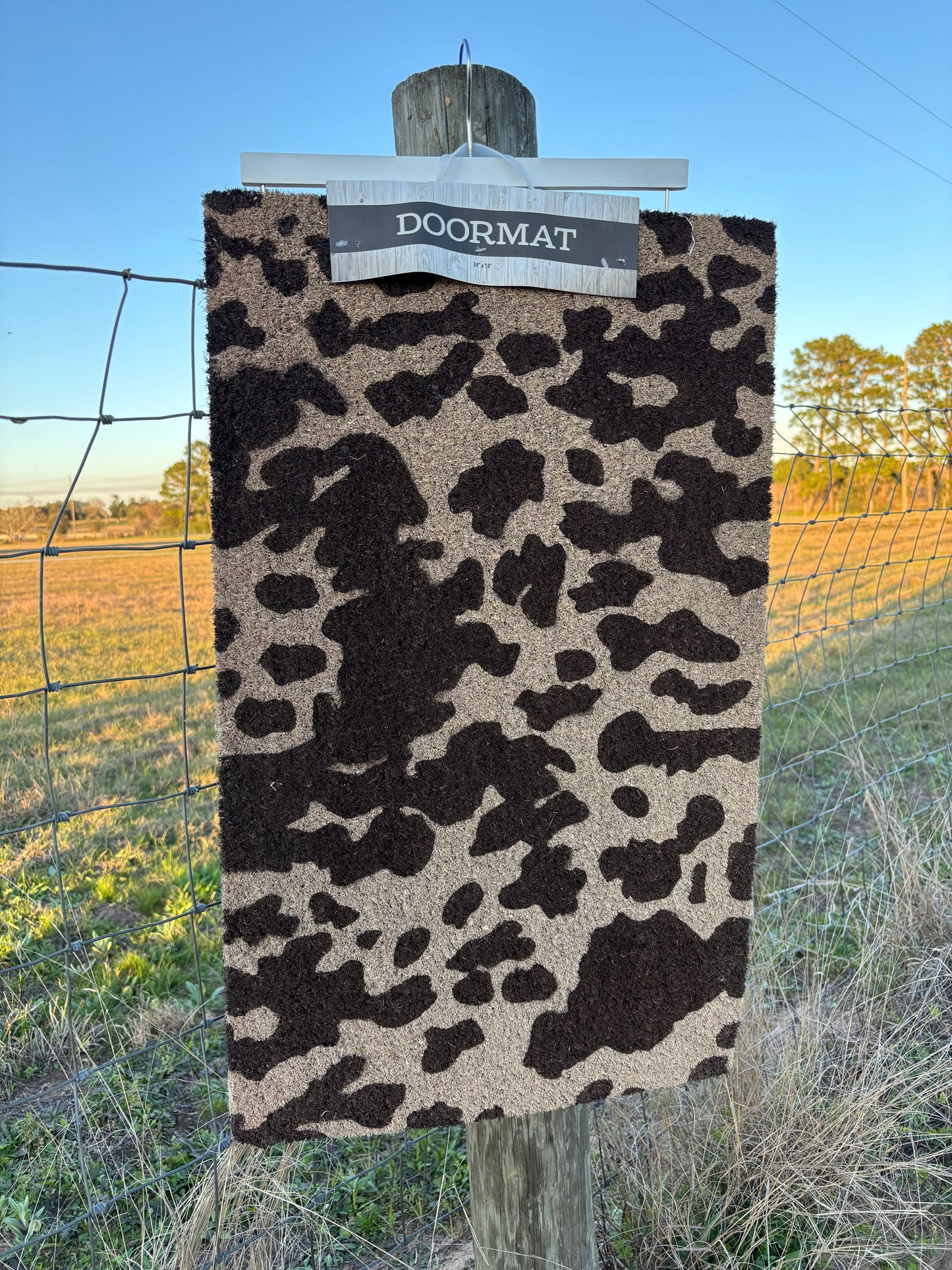 Cow Print Coir Doormat