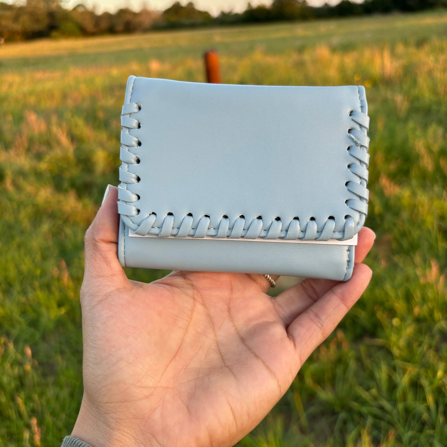 Blue Whipstitch Wallet