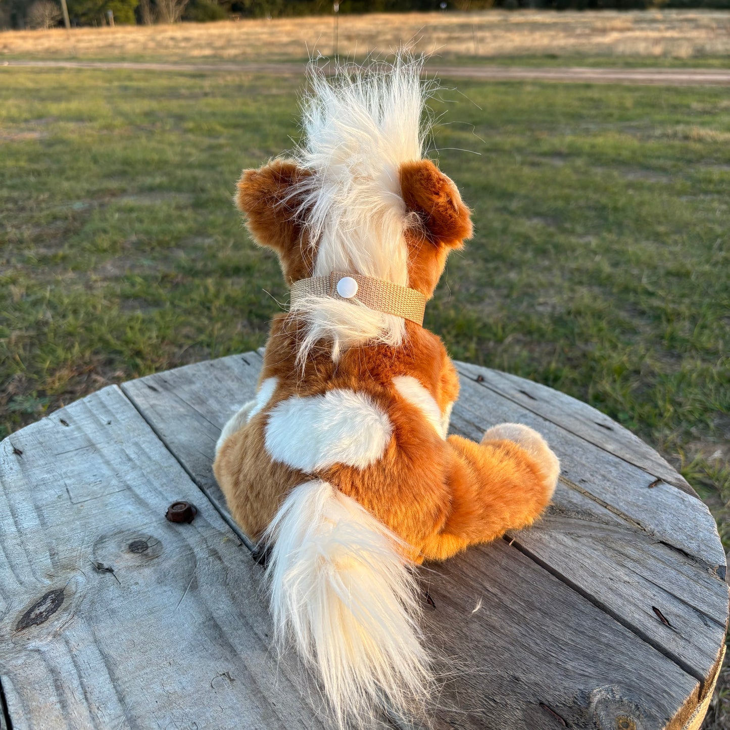Personalized Horse Plush with Cow Tag Collar