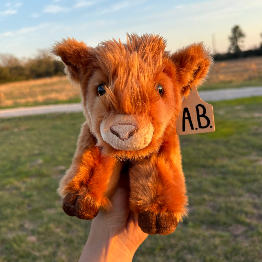 Personalized Highland Calf Plush With Cow Tag