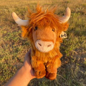Personalized Standing Highland Plush With Cow Tag