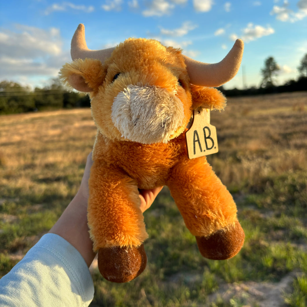 Personalized Bull Plush With Cow Tag
