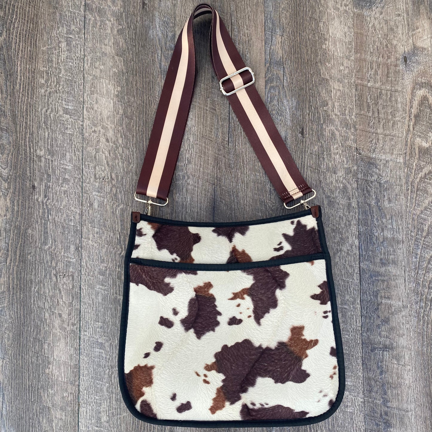 Large Neoprene Cow Print Crossbody