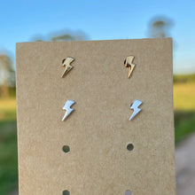Load image into Gallery viewer, Super Tiny Sterling Silver Lightning Bolt Studs
