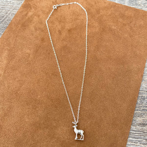 16” Sterling Silver Deer Necklace