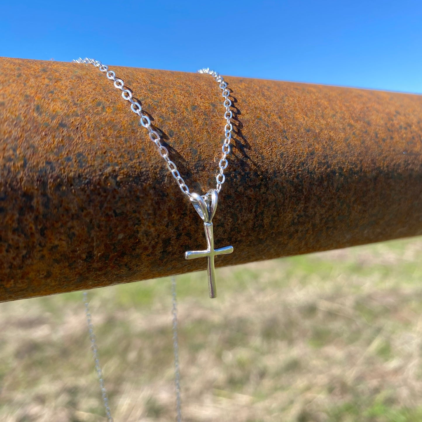 16" Sterling Silver Cross Necklace