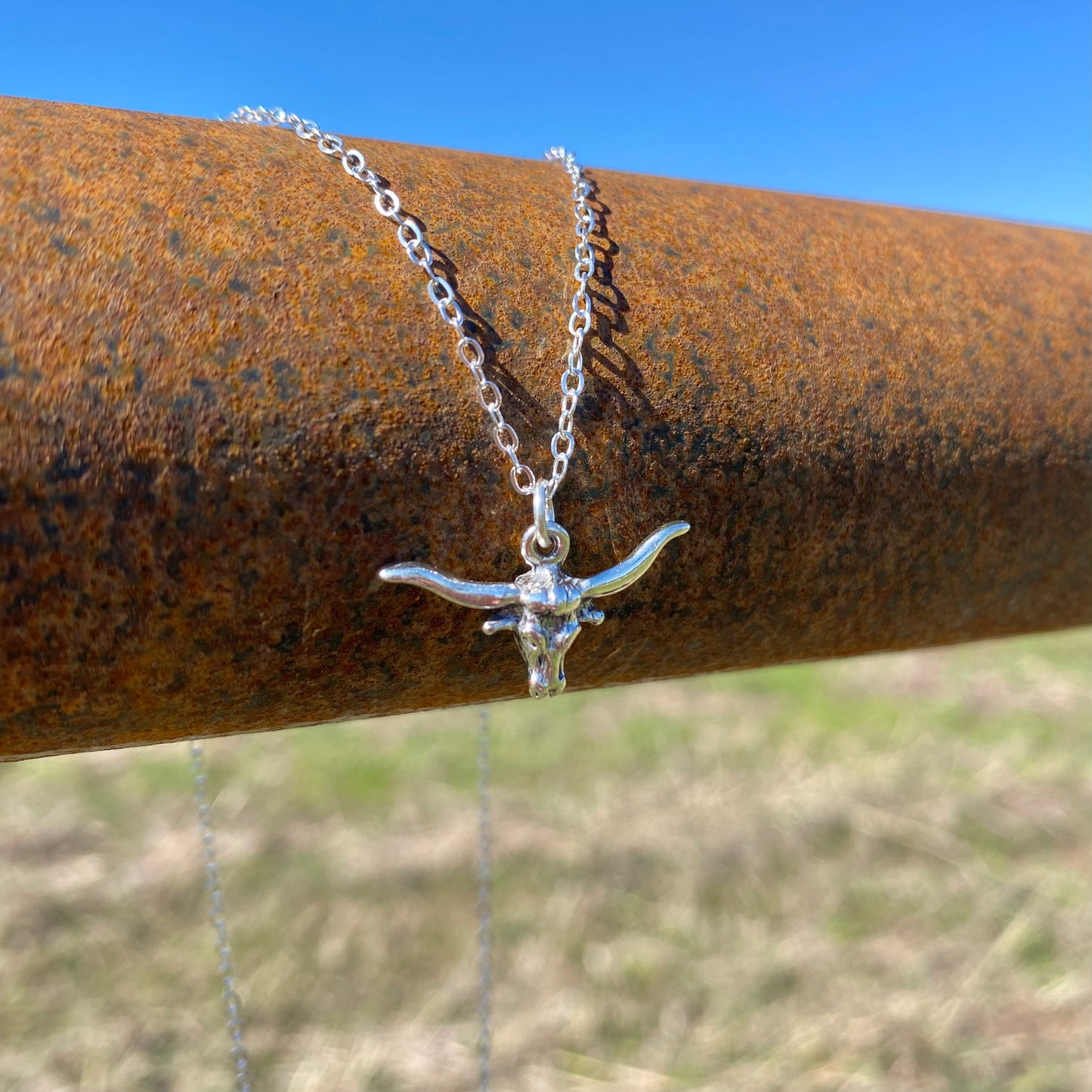 16” Sterling Silver Longhorn Necklace
