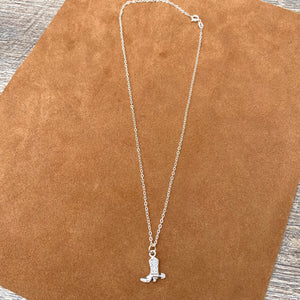 16” Sterling Silver Boot Necklace