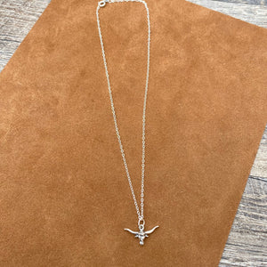 16” Sterling Silver Longhorn Necklace