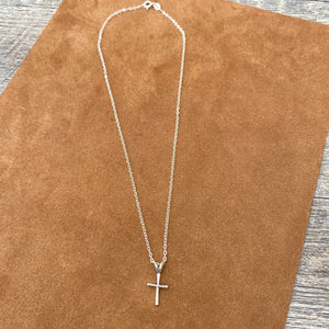 16" Sterling Silver Cross Necklace