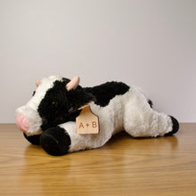 Load image into Gallery viewer, Personalized Floppy Holstein Cow Plush With Cow Tag
