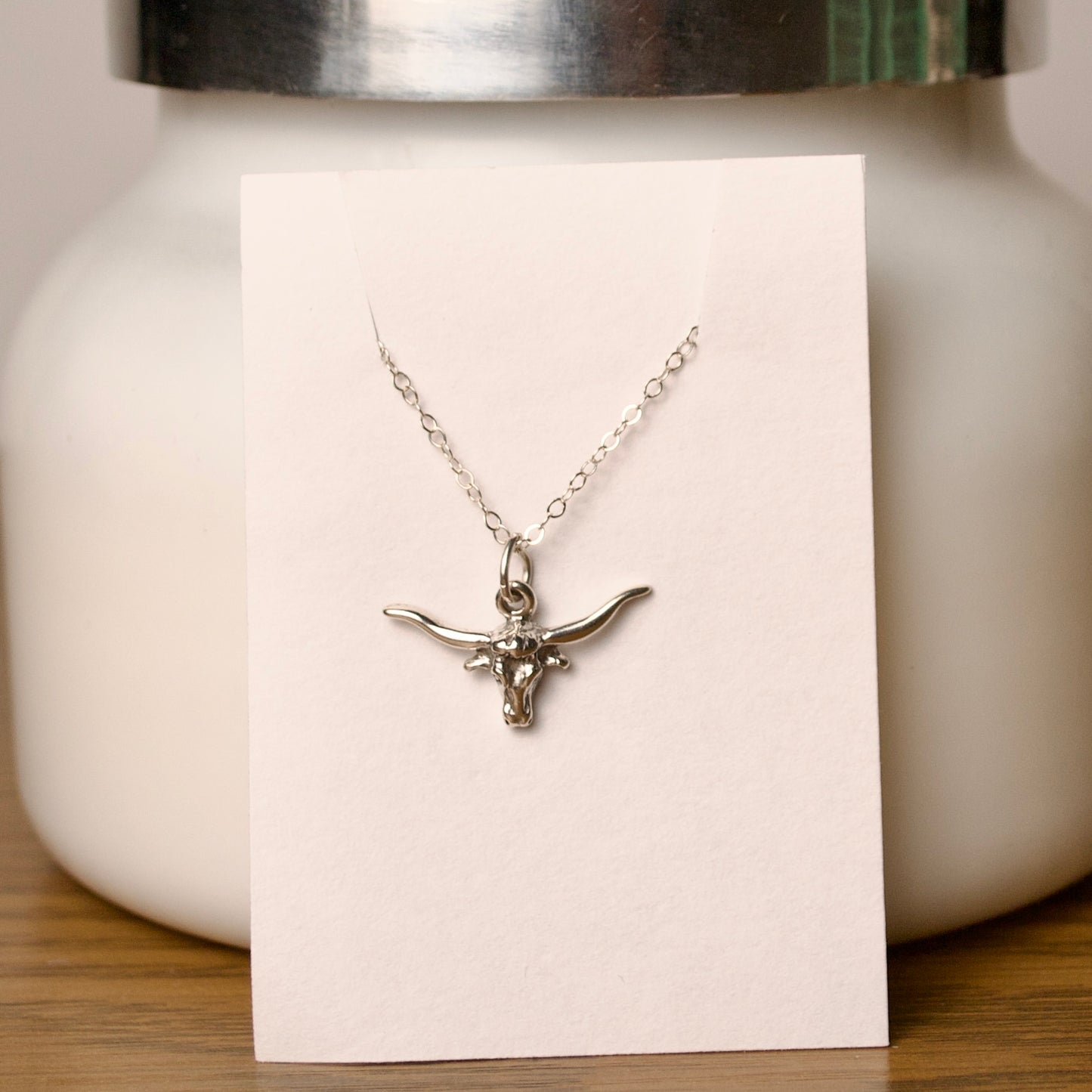 16” Sterling Silver Longhorn Necklace