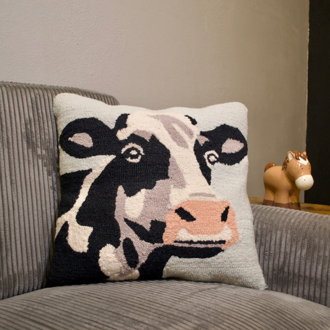 Holstein Cow 18x18 Hook Pillow