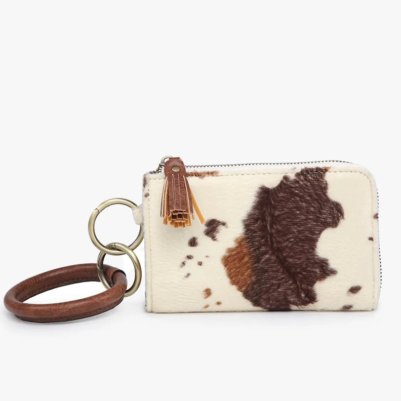 Cow Print Keychain Wallet