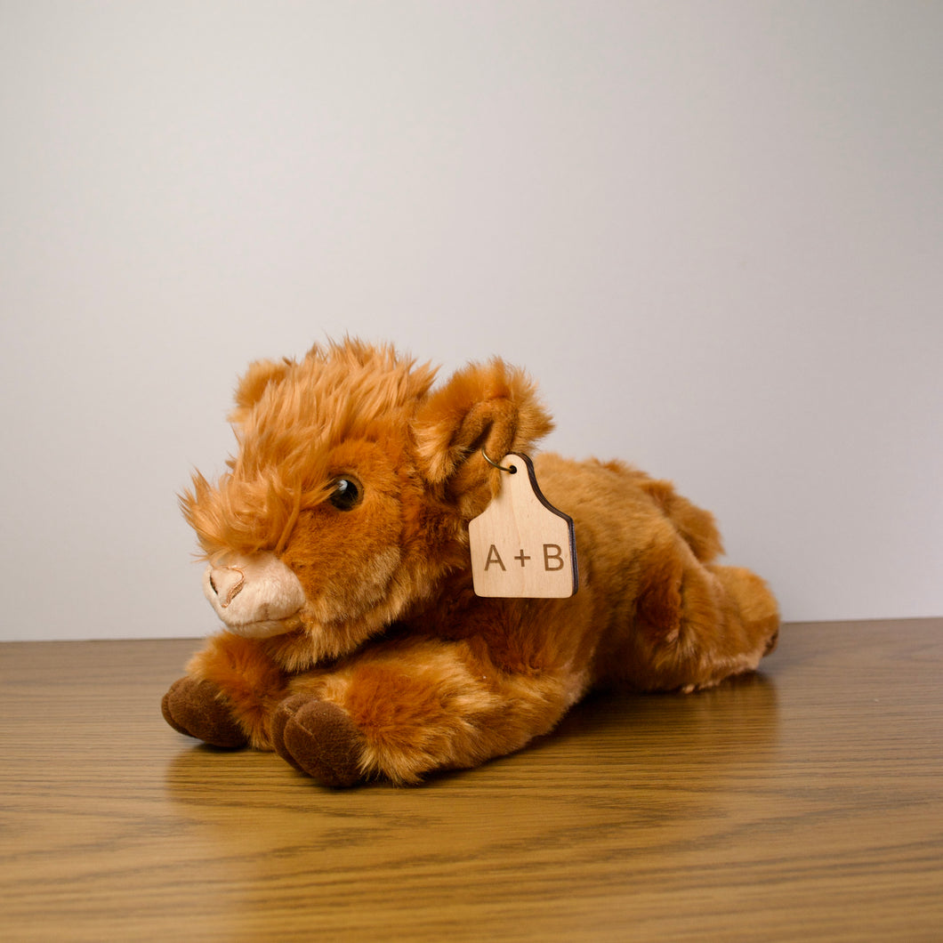 Personalized Highland Calf Plush With Cow Tag