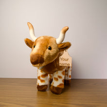 Load image into Gallery viewer, Personalized Standing Longhorn Plush With Cow Tag
