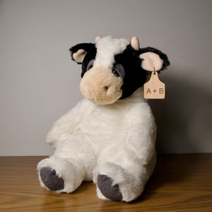 Personalized Sleepy Cow Plush With Cow Tag