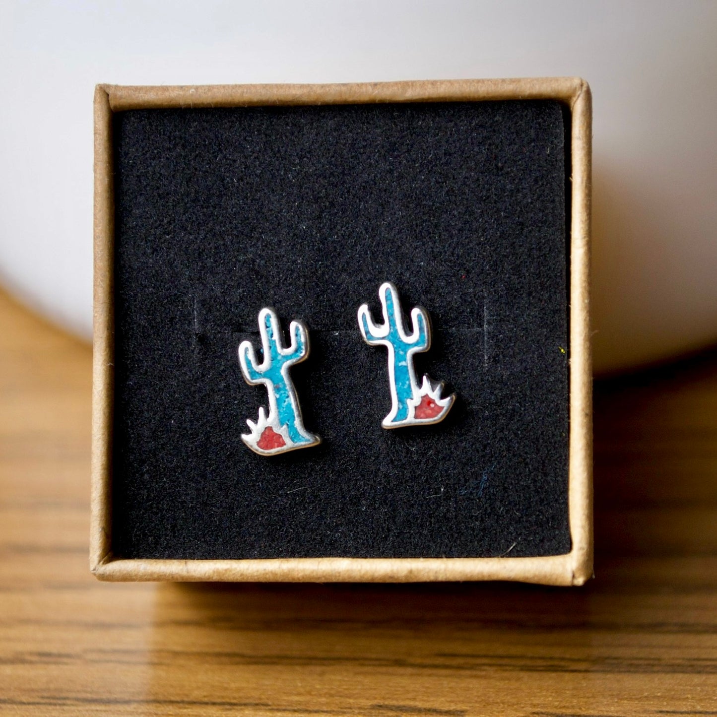 Sterling Silver Cactus Studs