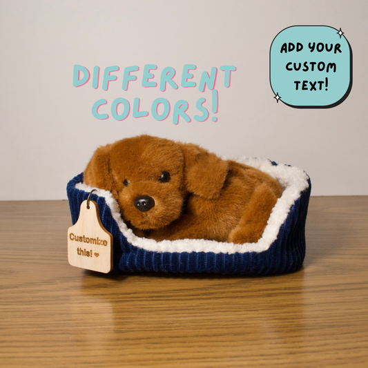 Personalized Snuggled Labrador Dog with bed