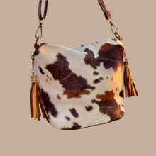 Load image into Gallery viewer, Bucket Cow Print Crossbody
