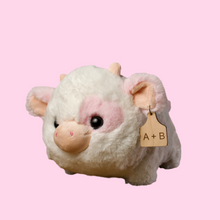 Load image into Gallery viewer, Personalized Pink Holstein Cow Plush With Cow Tag
