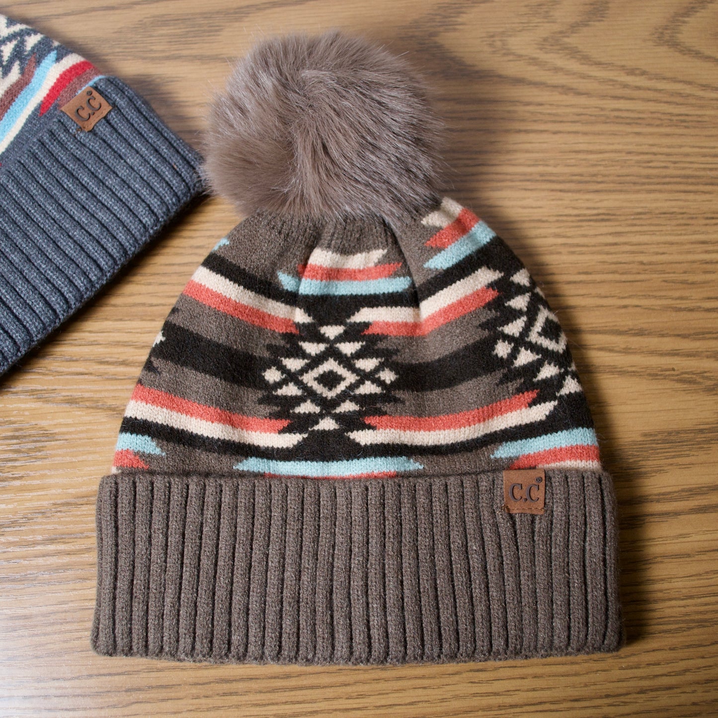 Brown Southwestern Beanie