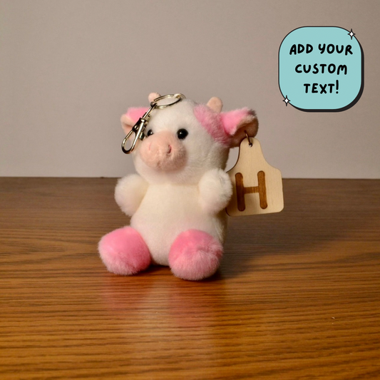 Personalized Strawberry Cow Keychain