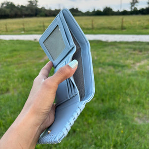 Blue Whipstitch Wallet