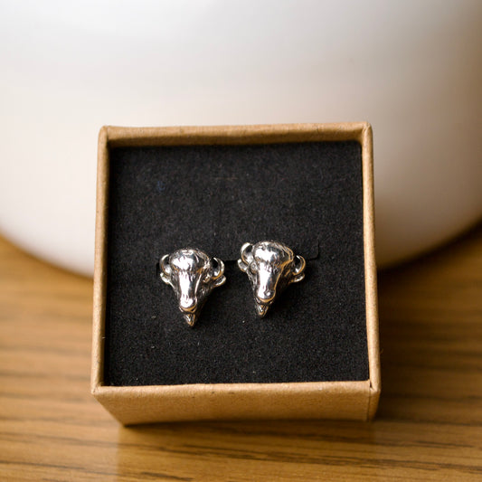 Sterling Silver Buffalo Studs