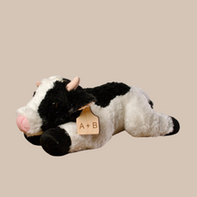 Load image into Gallery viewer, Personalized Floppy Holstein Cow Plush With Cow Tag
