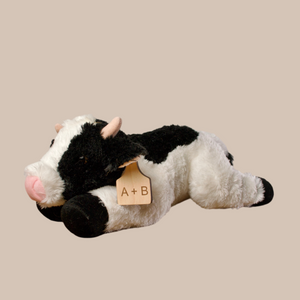 Personalized Floppy Holstein Cow Plush With Cow Tag