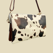 Load image into Gallery viewer, Cow Print Wristlet Crossbody
