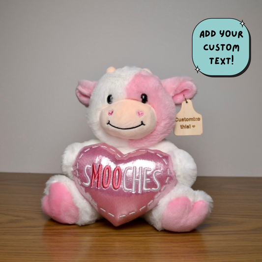 Personalized Smooches Cow Plush With Cow Tag