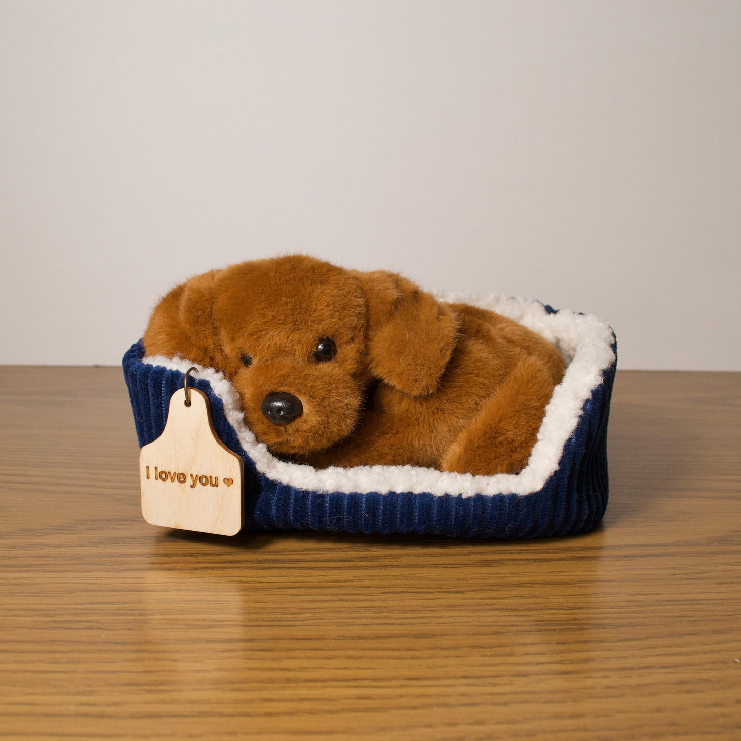 Personalized Snuggled Labrador Dog with bed
