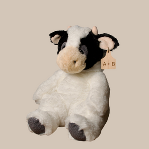 Personalized Sleepy Cow Plush With Cow Tag