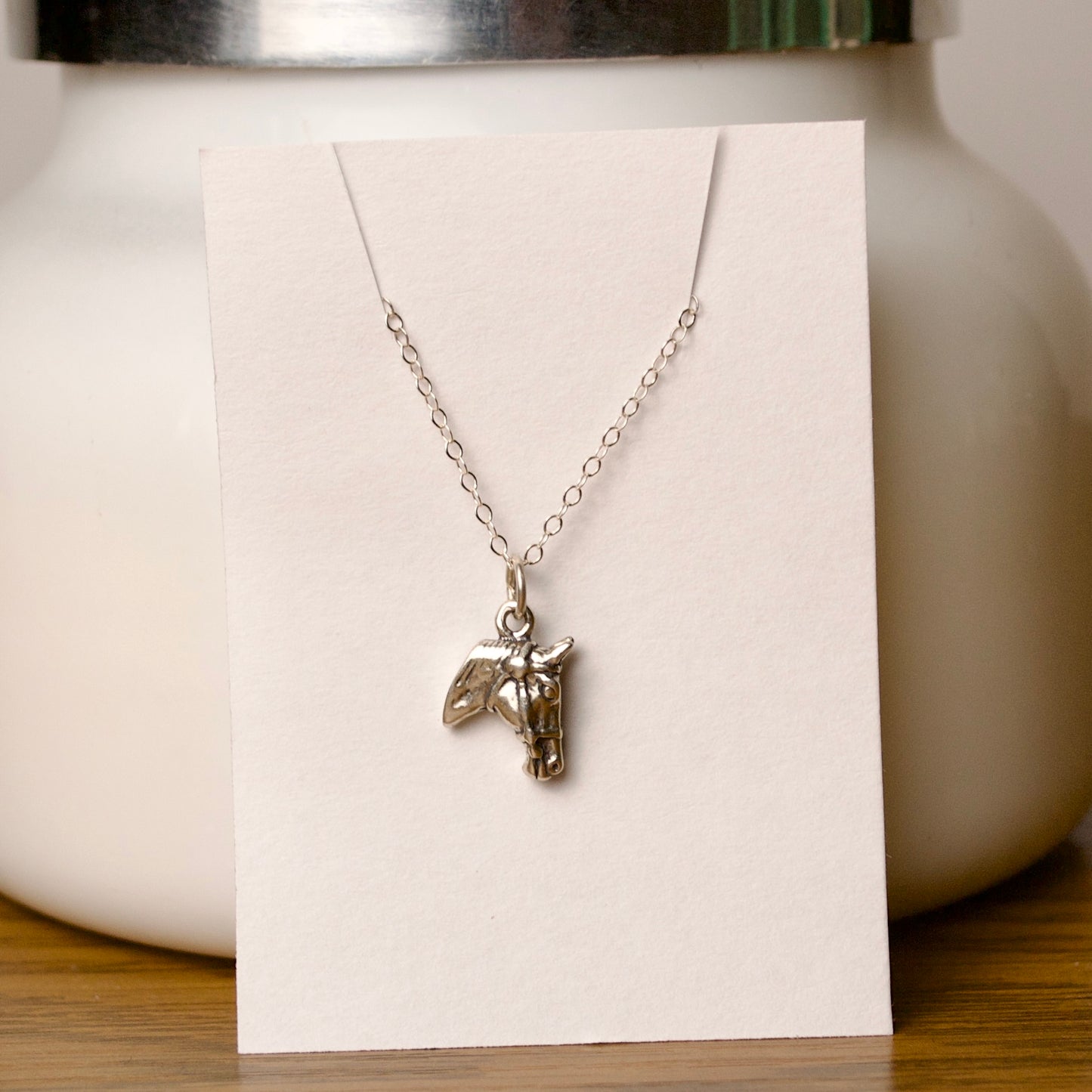 16” Sterling Silver Horse Necklace