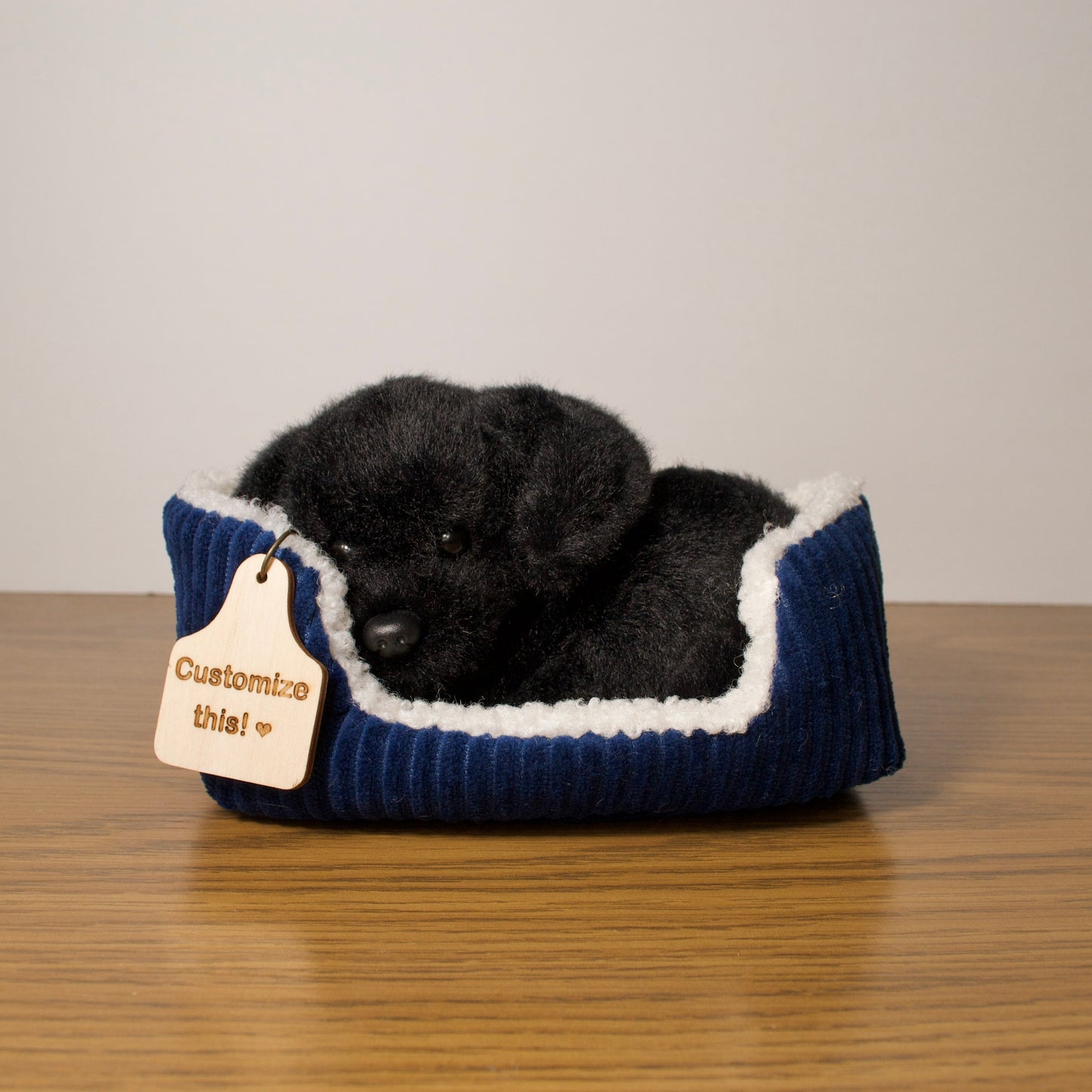 Personalized Snuggled Labrador Dog with bed