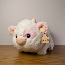 Load image into Gallery viewer, Personalized Pink Holstein Cow Plush With Cow Tag
