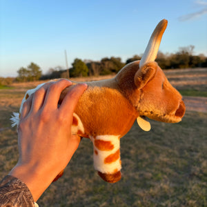 Personalized Standing Longhorn Plush With Cow Tag