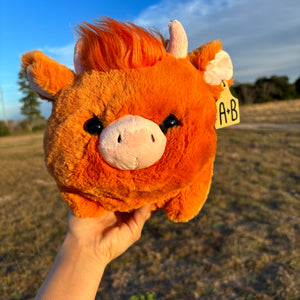 Personalized Big Highland Cow Plush With Cow Tag