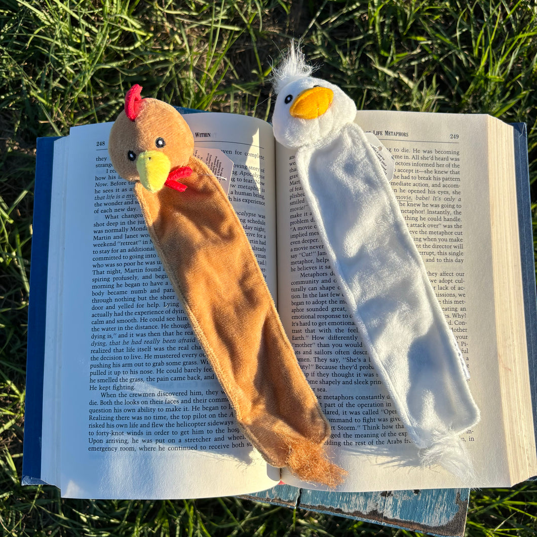 Chicken & Duck Plush Bookmarks