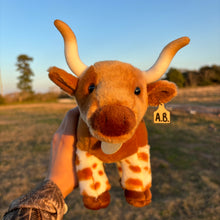 Load image into Gallery viewer, Personalized Standing Longhorn Plush With Cow Tag
