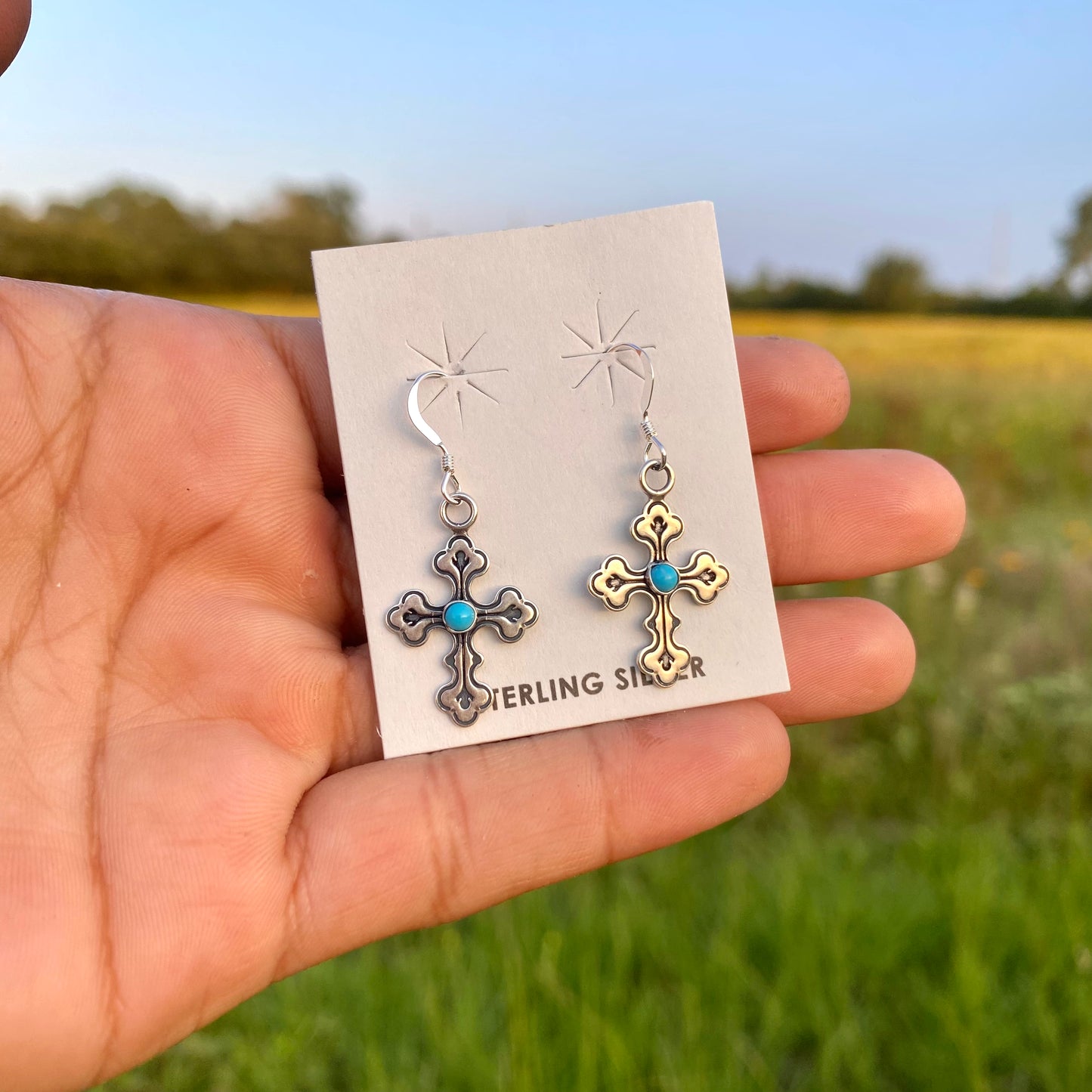 Sterling Silver Cross Earrings