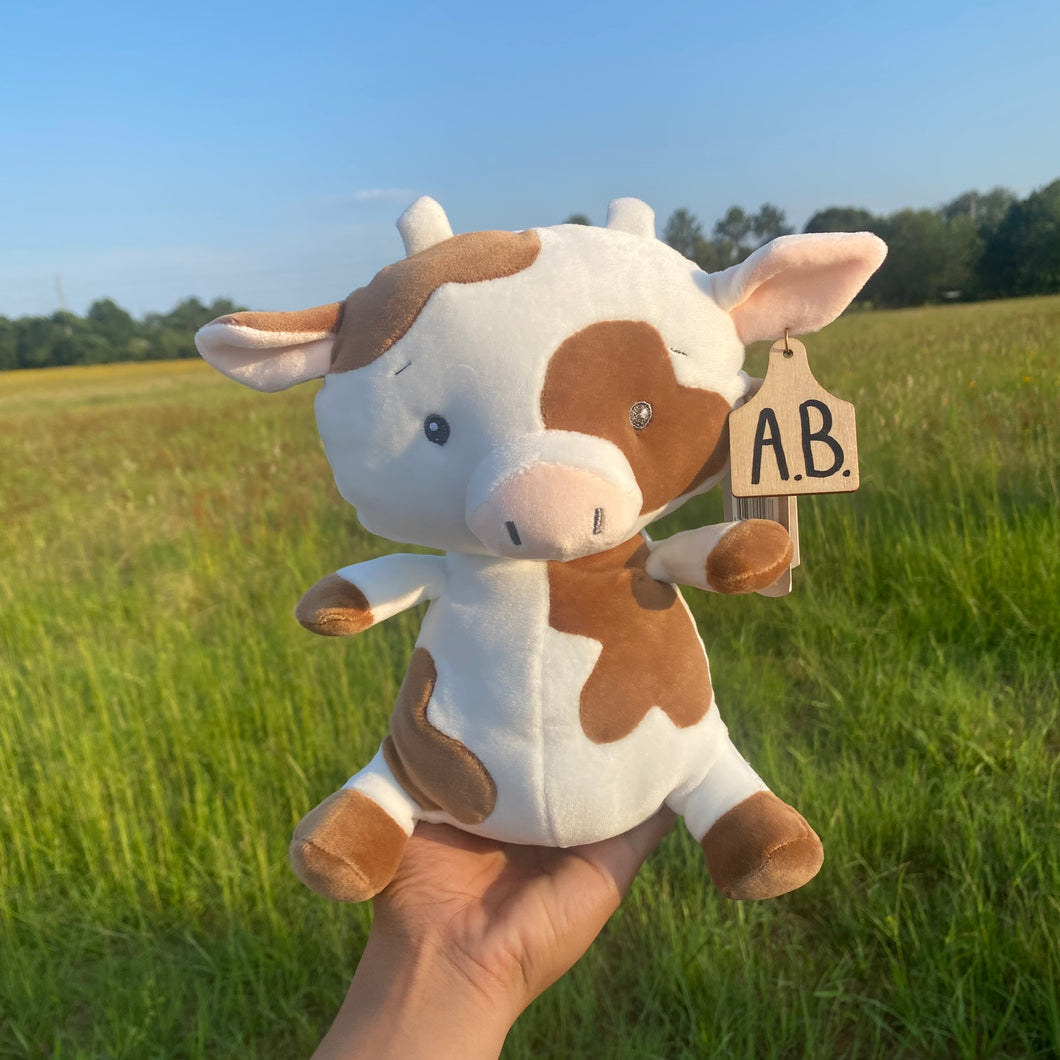 Personalized Squishy Baby Cow Plush
